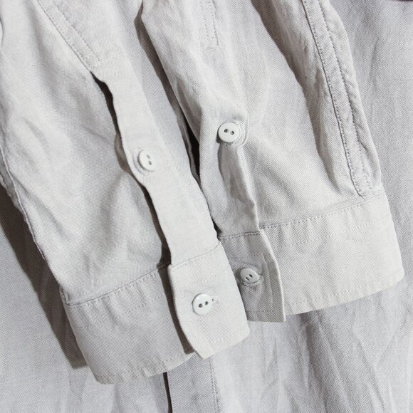 Lululemon Commission Long Sleeve Shirt Pocket Buttondown Gray Qwick Oxford - Picture 5 of 13